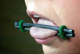 Awesome oral domination in the basement with a busty blonde