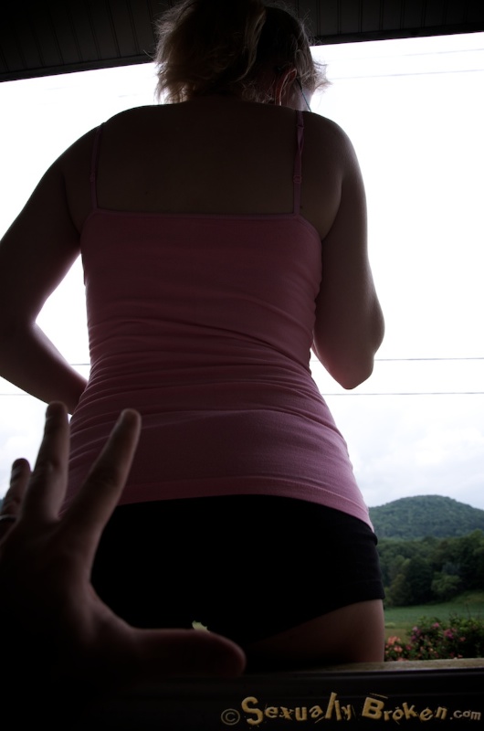 Forest throat and pussy abuse for a young blonde teen