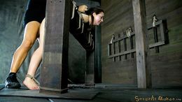 Humiliated big-boobed mademoiselle forced to suck a dick