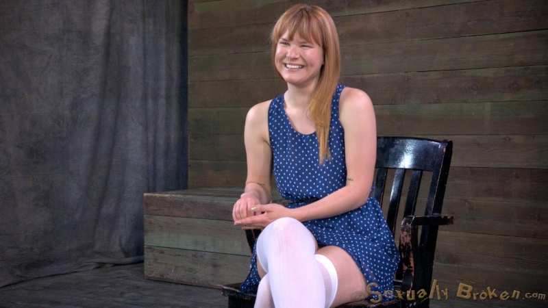 Redhead slut used as a sex toy by two men