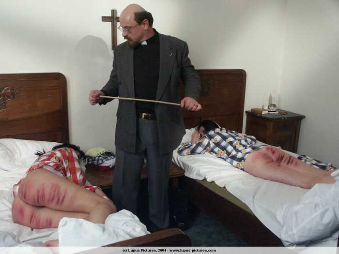 On the stomach, after the meeting with the cane