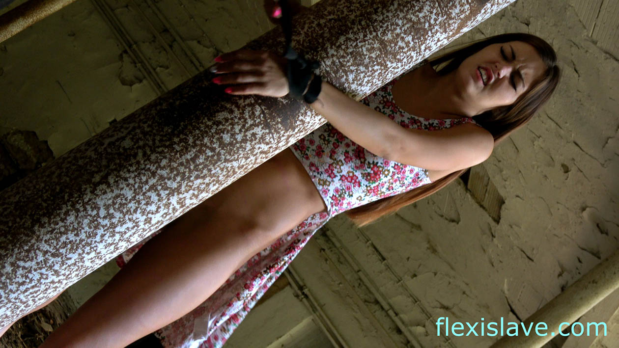 Skinny BDSM Pornstar Cindy Shine Tied up and Whipped at Run Down Location