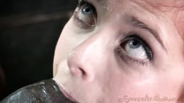 Big black fucker nicely face-fucked a slutty white bitch