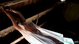 Skinny BDSM model Lea Tyron whipped