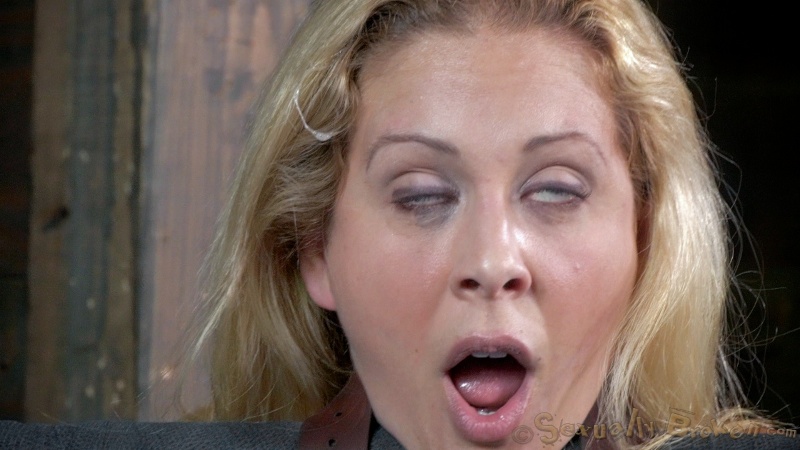 Blindfolded and belted sex queen sucks like a pro