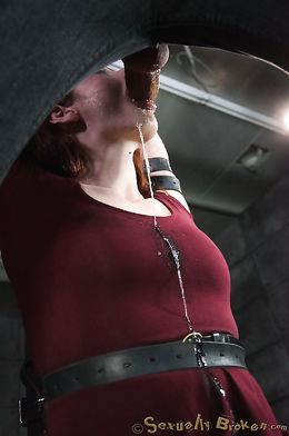 Amazing redhead teen and a huge dong in her mouth