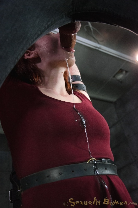 Amazing redhead teen and a huge dong in her mouth