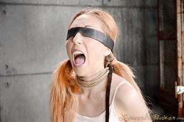 Pigtailed white teen forced into interracial oral sex