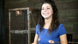 Mistress with a strap-on and a master throat fucking a bound bitch